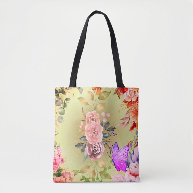  tote adorned with a burst of colourful springbloo bag (Front)
