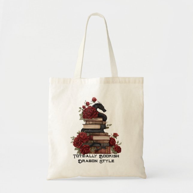Tote-ally Bookish Dragon Style Tote Bag (Front)