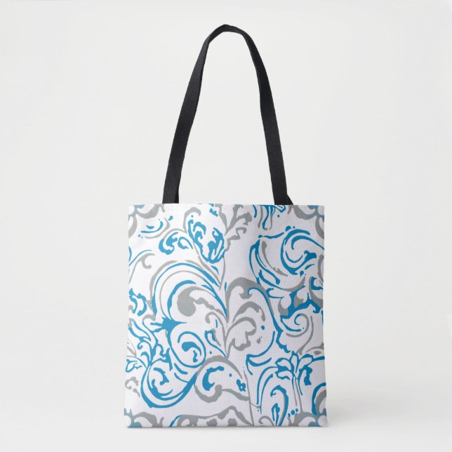 Tote bag-abstract blue (Front)