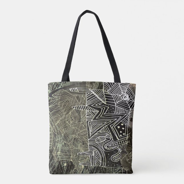 tote bag "Abstract with the wolf" (Back)