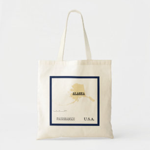 Tote Bag - Alaska State Map with City