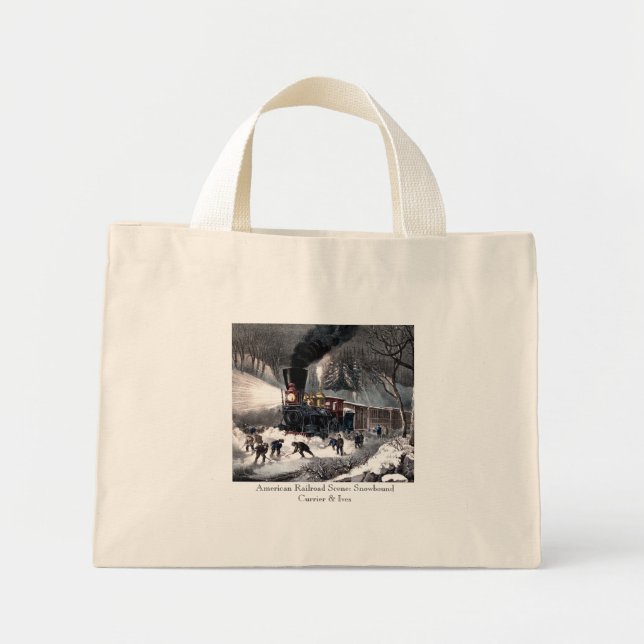 Tote Bag - American Railroad Scene: Snowbound (Front)