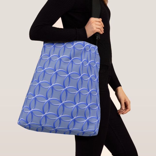 Tote Bag (ao) - Intertwined Blue Rings (Close Up)