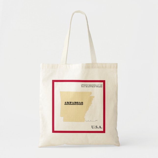 Tote Bag - Arkansas State Map with City (Front)