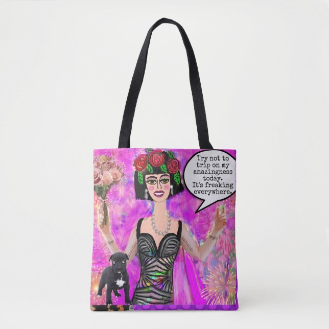 Tote bag - black dog  (Front)
