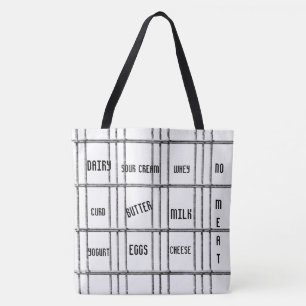 Tote Bag Black & White Dairy No Meat 