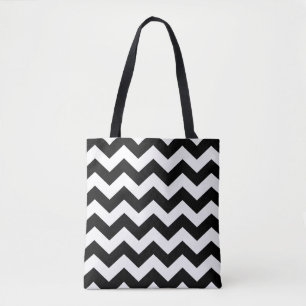 Tote Bag - Black & White Zigzag