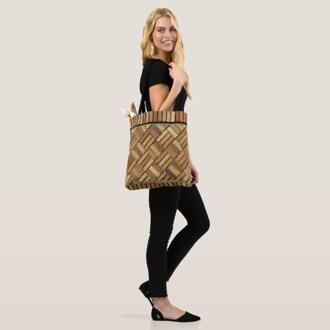 Tote Bag - Brick Pattern (On Model)