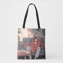 Tote Bag Cafe Beige | Sushi Musume GenerativeAI