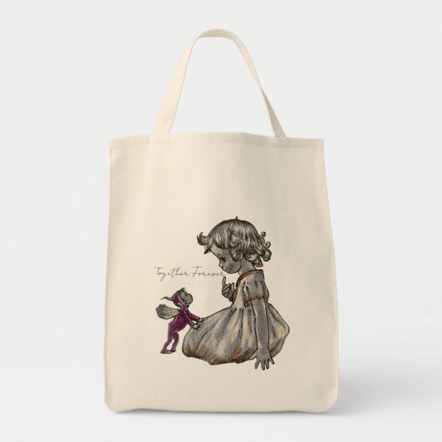 Tote Bag Child Fairy Together Forever   (Front)