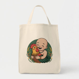 Tote Bag    Chloe Baby Hugs The Rooster