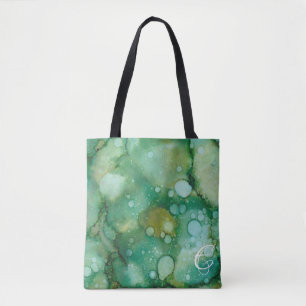 Tote Bag, "Colorburst Inkblots/Gold Dusted Flower"