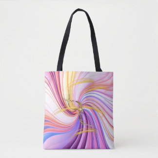 Tote Bag Colourful Abstract Pink Purple Gold Swirl
