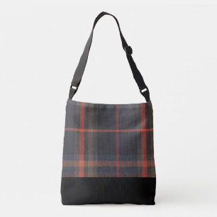 Tote bag cross body tartan and black