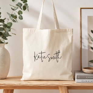 Tote Bag Custom Name Signature Market Totes
