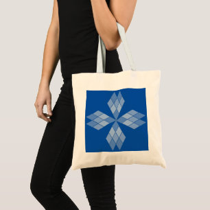 Tote Bag - Diamond Petals on Blue
