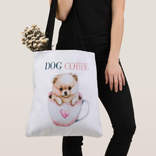 Tote Bag Dog Coffee