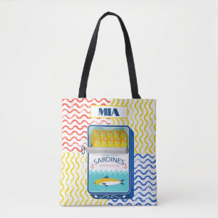 Tote Bag Eclectic Sardines Design Customisable