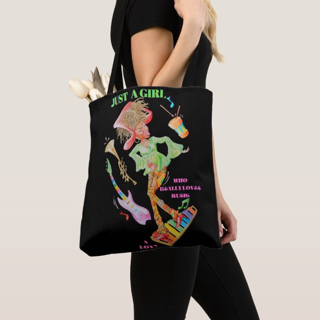 Tote Bag for Girls Who Really Loves Music  (Close Up)