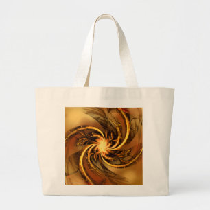 Tote Bag Fractal Twisted Glow Yellow