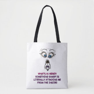  Tote bag | Funny Expressive Face Quote Canvas