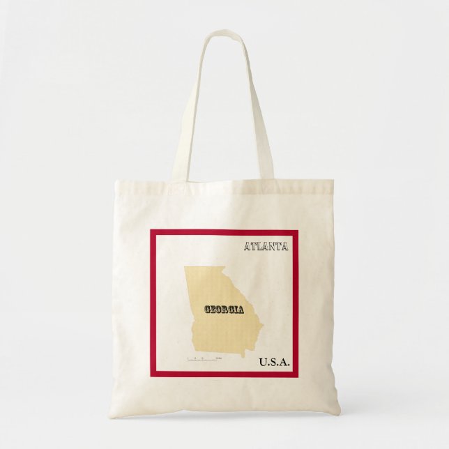 Tote Bag - Georgia State Map with City (Front)