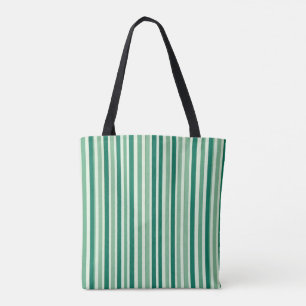 Tote Bag, Hunter Green Light Green Stripe Vertical Bag