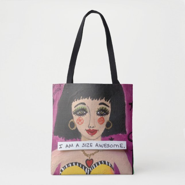 TOTE BAG- I AM A SIZE AWESOME. BAG (Front)