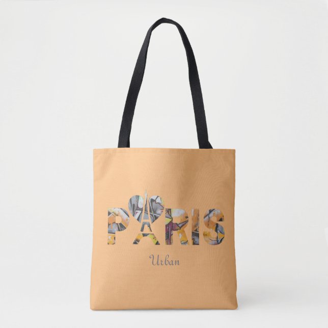Tote Bag I love Paris with an urban decor (Front)