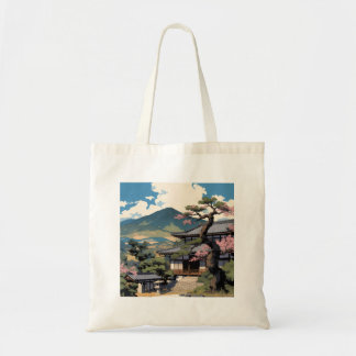 Tote Bag Japonais – Paysage Traditionnel & Temple 
