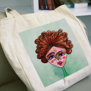 Tote Bag - Jumbo ((Whimsical Woman - 01)