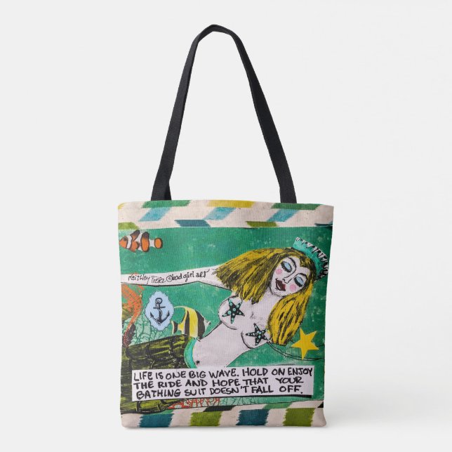 Tote bag- life is one big wave (Back)