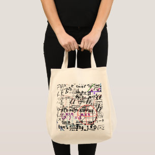 Tote Bag maths patterned design