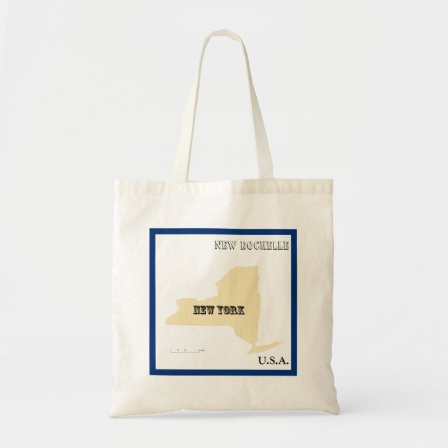 Tote Bag - New York State Map with City (Front)
