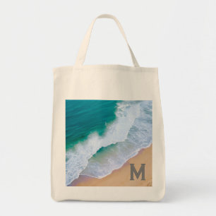 Tote Bag ocean wave surf design monogram gift