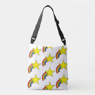 Tote Bag Or Cross Body Bag With Rainbows and Stars
