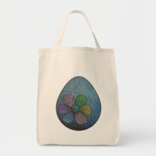 Tote Bag Organic Cute Denim Easter Egg Flower