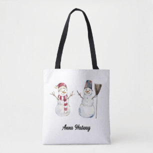 Tote Bag Personalised Snowman Friends