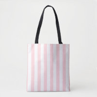 Tote Bag, Pink & White Stripe Vertical