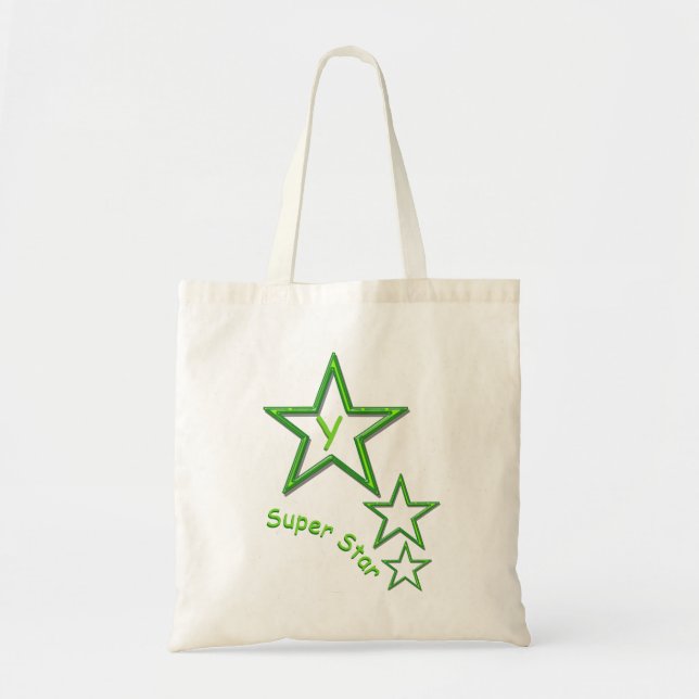 Tote Bag - Super Star in Green (Front)