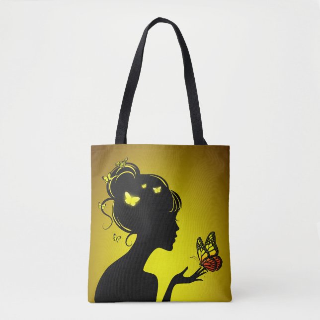 Tote Bag The woman yellow butterflies (Front)
