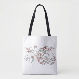 Tote Bag Typographic Earth Art