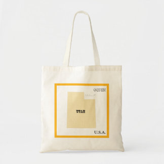 Tote Bag - Utah State Map with City