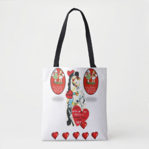 Tote bag valentines day love hearts