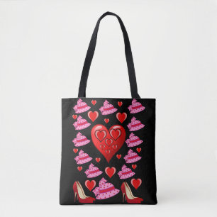 tote bag valentines day love hearts