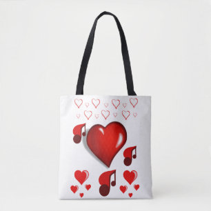 Tote bag valentines day love hearts