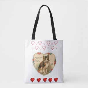 Tote bag valentines day love hearts