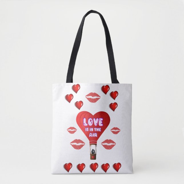 Tote bag valentines day love hearts (Front)