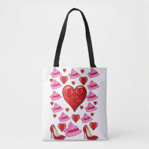 tote bag valentines day love hearts