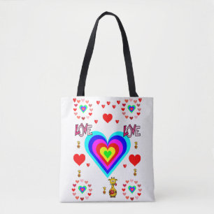 tote bag valentines day love hearts